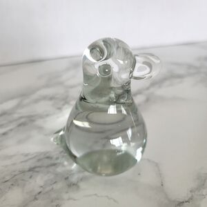 Clear Glass Art Duck Bird Figurine Paperweight Decorative